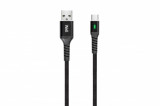 Cablu USB 2.0 A tata - USB-C, 1m, indicator incarcare, negru, Well