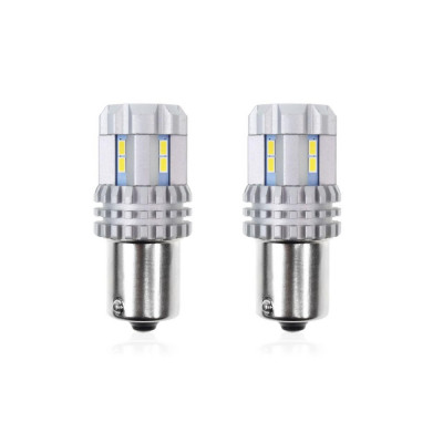 Set becuri auto cu LED CANBUS compatibil P21 R5W/R10W 22 SMD Alb 12V/24V, destinat competitiilor auto sau off-road foto