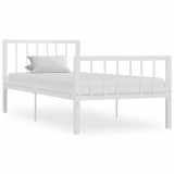 VidaXL Cadru de pat, alb, 100 x 200 cm, metal