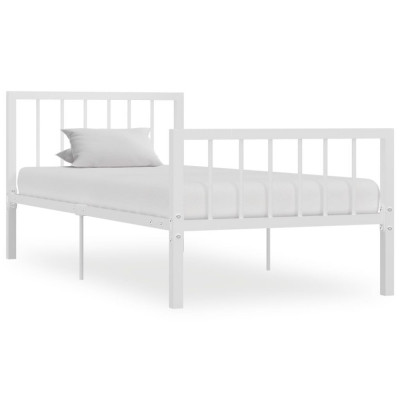 Cadru de pat, alb, 100 x 200 cm, metal GartenMobel Dekor foto