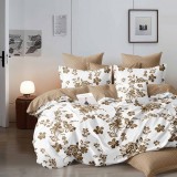 Lenjerie pat dublu,bumbac finet,6 piese,cearceaf normal 220x240cm, cearceaf pilota 200x220cm, 2 fete de perna 50x70, 2 fete de perna 70x70-M340