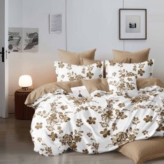 Lenjerie pat dublu,bumbac finet,6 piese,cearceaf normal 220x240cm, cearceaf pilota 200x220cm, 2 fete de perna 50x70, 2 fete de perna 70x70-M340