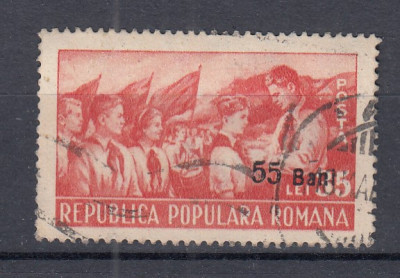 ROMANIA 1952 LP 312 PIONIERI SUPRATIPAR STAMPILAT foto