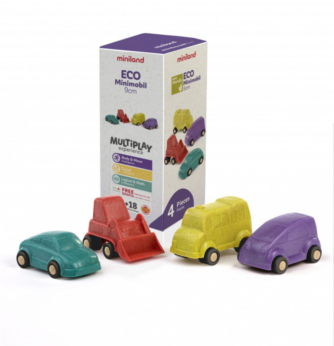 Set 4 vehicule 9 cm Minimobile ECO