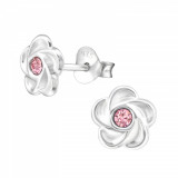 Cercei argint, Floare cu cristale Swarovski Light Rose, A4S32771-2