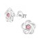 Cercei argint, Floare cu cristale Swarovski Light Rose, A4S32771-2