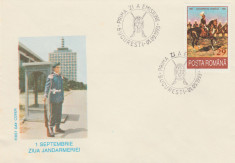 1993 Romania - FDC Ziua Jandarmeriei, LP 1322 plic prima zi foto