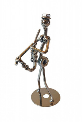 Ornament decorativ, Muzicant din metal, Nergu, 13 cm, 356XD-3 foto