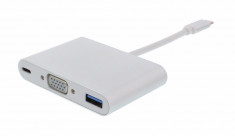 Adaptor USB-C 3.1 - VGA, USB3.0, USB-C PD foto