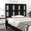 Tăblie de pat, negru, 95,5x4x100 cm, lemn masiv de pin, vidaXL