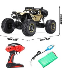 Masina Monster Rock Crawler cu telecomanda si lumini , Scala 1:8, BIG 50 cm, incarcare USB, acumulator, 50x29x26cm foto