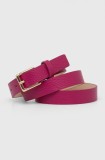 Answear Lab curea de piele femei, culoarea roz