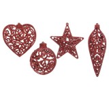 Cumpara ieftin Decoratiune - Plastic Glitter Mesh - Red - mai multe modele | Kaemingk