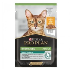 Hrana umeda pentru pisici sterilizate Pro Plan Nutrisavour cu pui in sos 85 gr