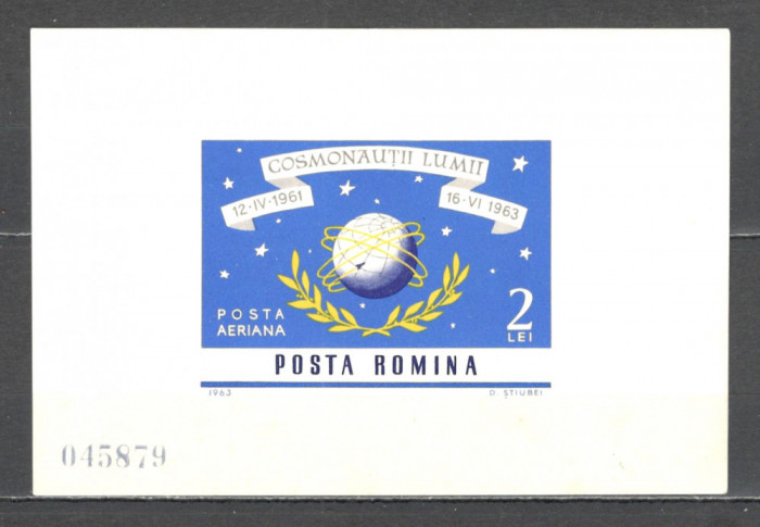 Romania.1964 Posta aeriana:Cosmonautica-Bl. ZR.206