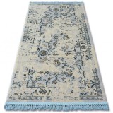 Covor acril Manyas 196AA fildeş si aur Franjuri, 100x300 cm, Dreptunghi, Lana