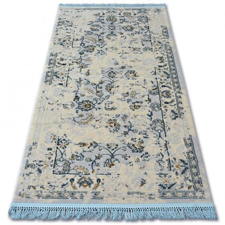 Covor acril Manyas 196AA fildeş si aur Franjuri, 80x150 cm