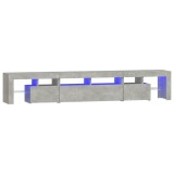Cumpara ieftin Comoda TV cu lumini LED, gri beton, 230x36,5x40cm