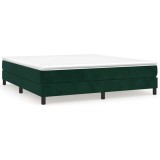 Cumpara ieftin Pat box spring cu saltea, verde inchis, 180x200 cm, catifea