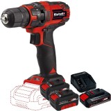 Einhell TC-CD 18/35 Li PXC + Starter Kit + Twinpack - Masina de gaurit si insurubat 35 Nm + Set 1 acumulator si incarcator Li-Ion 18 V 2.5 Ah + Set 2