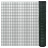 VidaXL Plasă de s&acirc;rmă găini, verde, 10 x 1 m, oțel galvanizat cu PVC