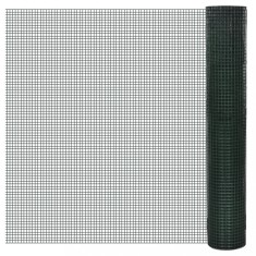 vidaXL Plasă de s&acirc;rmă găini, verde, 10 x 1 m, oțel galvanizat cu PVC