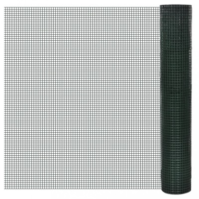 Plasa de sarma gaini, verde, 10 x 1 m, otel galvanizat cu PVC GartenMobel Dekor foto