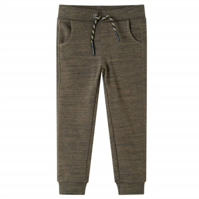 Pantaloni de trening pentru copii, kaki &amp;icirc;nchis melanj, 140 13233 foto