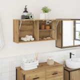 vidaXL Dulap perete baie stejar artizanal, 80x25x40 cm, lemn prelucrat