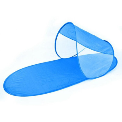 Cort pentru Plaja Semi-deschis, sistem Pop-up, Protectie UV, 140 x 70 x 60 cm, Albastru foto