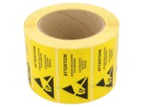 Etichetă Autoadezivă ESD Galben-Negru 76x38mm 1000buc/Rolă