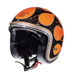 Casca open face scutere/motociclete MT Le Mans SV Flaming negru/portocaliu mat (ochelari soare integrati) &ndash; omologare noua ECE/ONU22.05 - S