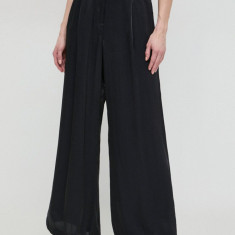 MICHAEL Michael Kors pantaloni femei, culoarea negru, lat, high waist