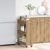 vidaXL Dulap cu roți, stejar artizanal, 60x22x79 cm, lemn prelucrat