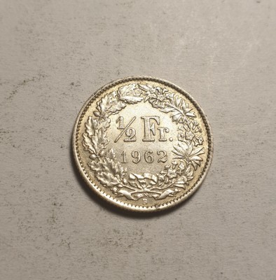 Elvetia 1/2 Franc 1962 UNC foto