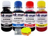 Set Cerneala Ink-Mate Compatibil Brother 1x100ml BTD60BK, 1x100ml BT5000C, 1x100ml BT5000M, 1x100ml BT5000Y + 1x Notes 5 culori si 1xCd-r Maxell