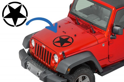 Sticker Stea Negru Universal compatibil cu Jeep, SUV, Camioane sau alte Autoturisme STICKERSTARB foto