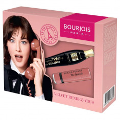 Set Bourjois Velvet Rendez-Vous, Mascara Twist Up Black 8 ml si Ruj de Buze Rouge Velvet 2.4 g, Seturi Cadou pentru Femei, Set Cadou Make-Up pentru Fe