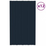 VidaXL Panouri pentru acoperiș 12 buc antracit 80x45cm oțel galvanizat