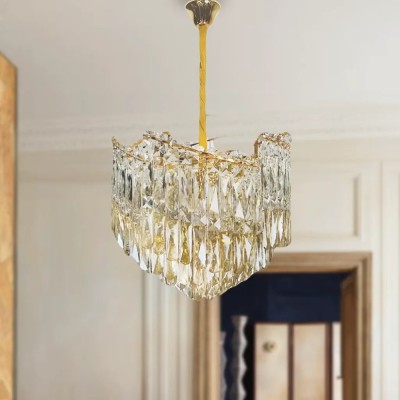 Candelabru Cristal TOPKAPI Eleganza 8x E14, Diametru 49cm, Auriu Lucios, Inaltime Reglabila foto