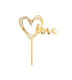 Topper tort acrilic model Love auriu 13 x 10 cm