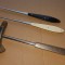 F127-I-Set 3 ciocanele medic psihiatru vechi flex nervi interbelic alama cromata
