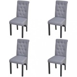VidaXL Scaune de bucătărie pivotante, 4 buc., gri deschis, textil