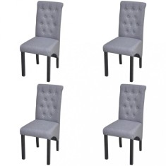 vidaXL Scaune de bucătărie pivotante, 4 buc., gri deschis, textil