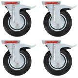 Cumpara ieftin Roti pivotante cu frane duble, 4 buc., 200 mm
