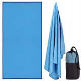 Prosop de plaja cu uscare de rapida, husa de transport, 90x180cm, albastru Household NewTrend, Oem