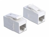 Cupla modulara RJ45 cu PoE Cat.6A UTP M-M Alb, Delock 86299