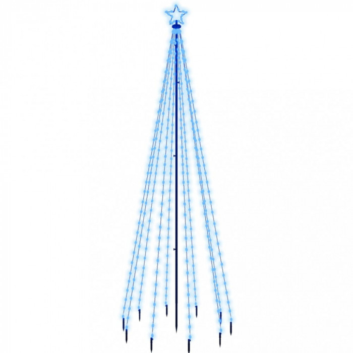Brad de Crăciun, 310 LED-uri albastre, 300 cm, cu țăruș
