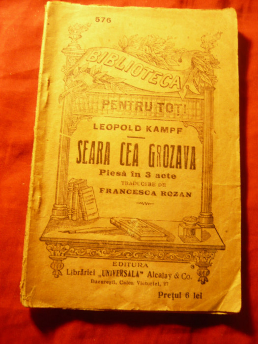 Leopold Kampf - Seara cea mai grozava - BPT 576 , 84 pag ,trad.Fr.Rozan