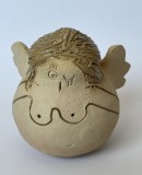 Figurina din ceramică glazurată, &icirc;nger zburător gol, atelier suedez Linkoping